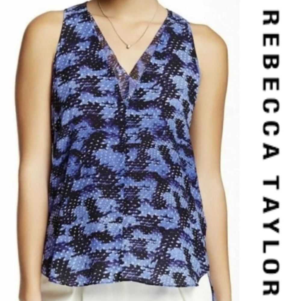 Rebecca Taylor Silk Hi-Low Sleeveless Blouse